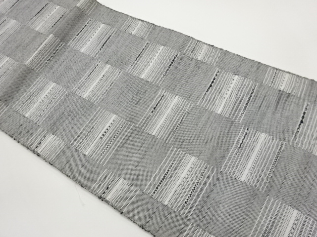 市松模様織出し名古屋帯